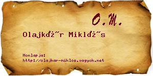 Olajkár Miklós névjegykártya